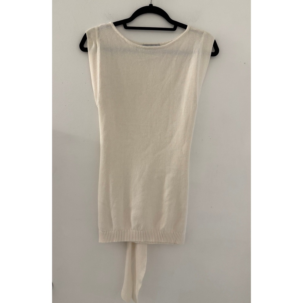 Modern Citizen Cream Cotton Knit Sleeveless Tie Back Top Womens Small Minimalist